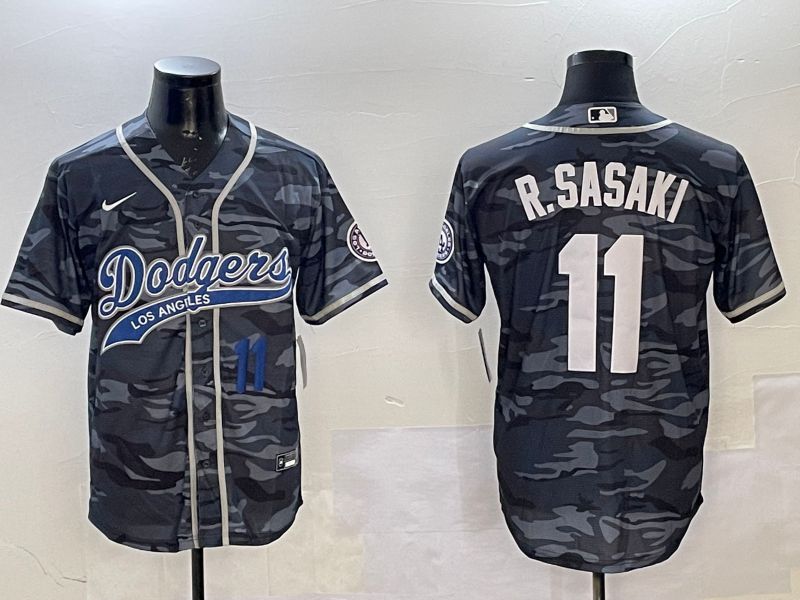 Men Los Angeles Dodgers #11 R.Sasaki Camo Joint Name 2025 Nike MLB Jersey style 2->los angeles dodgers->MLB Jersey